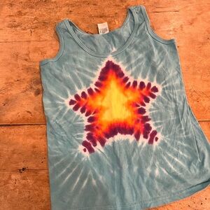 Blue Tie-Dye Tank Top, Adult S